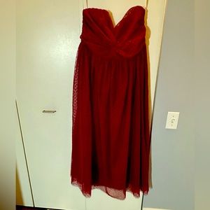 Strapless wedding guest dress